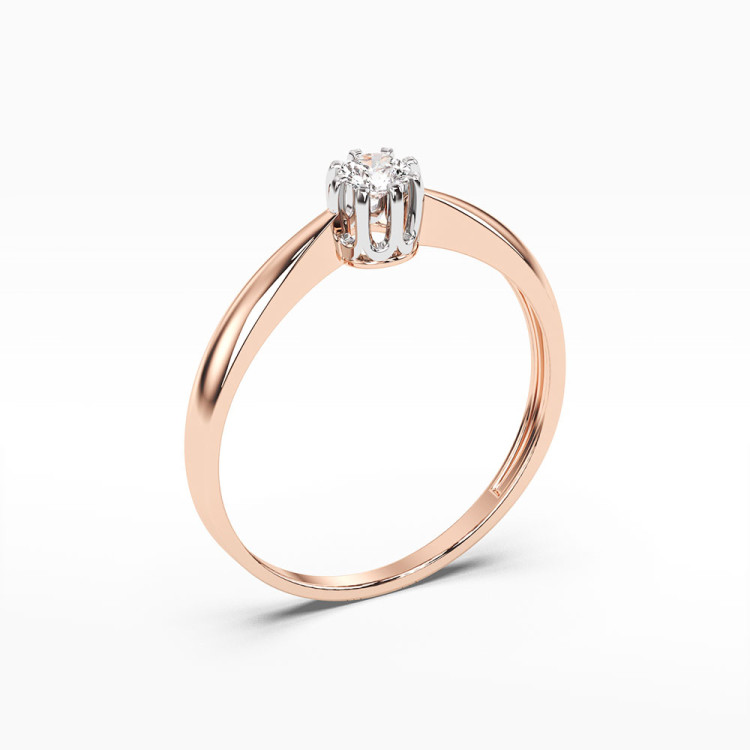 Pierścionek z jednym diamentem