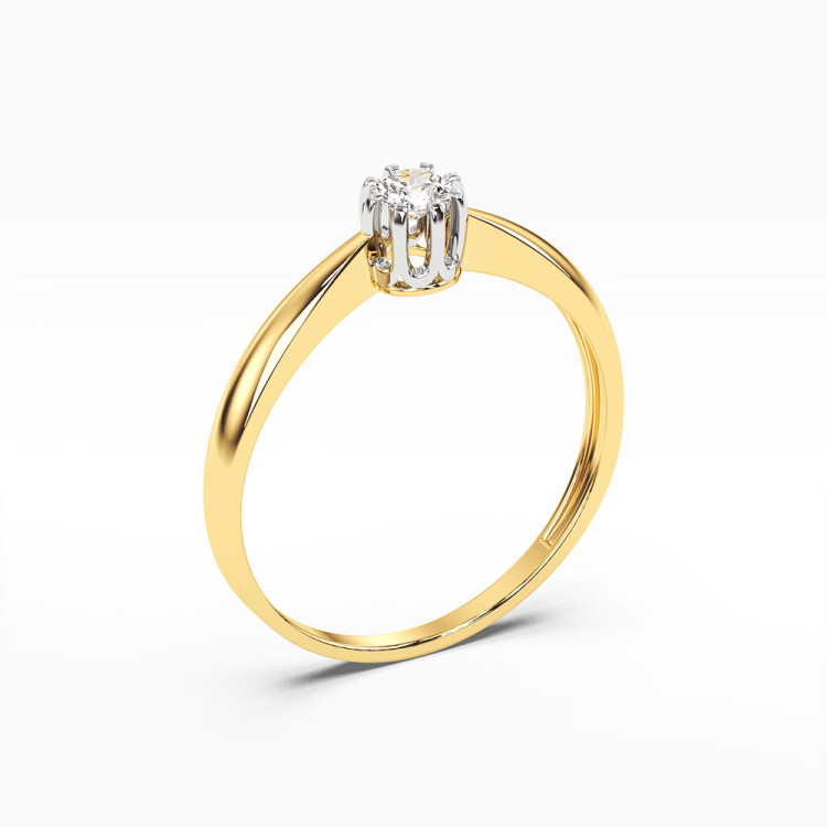Pierścionek z jednym diamentem