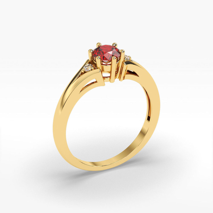 Złoty pierścionek z rubinem