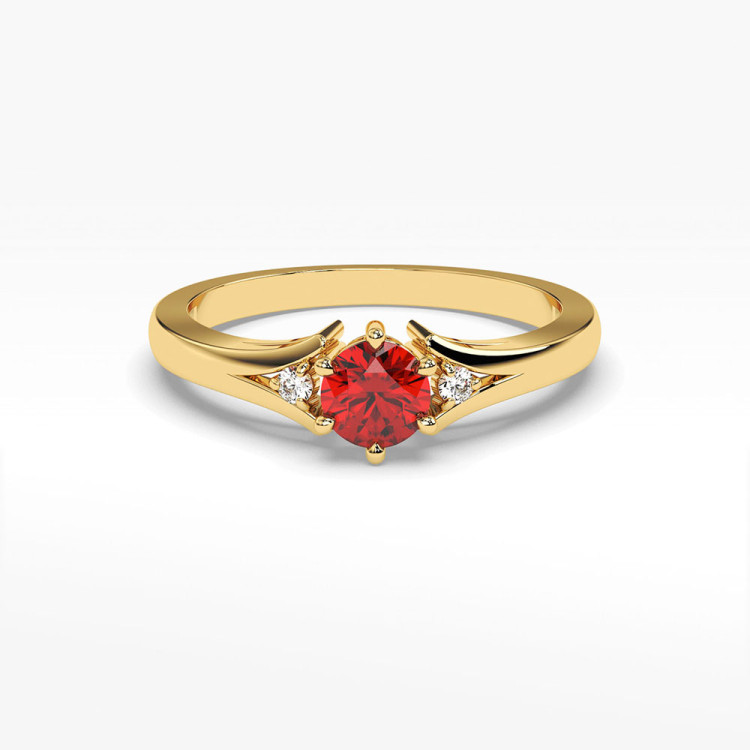 Złoty pierścionek z rubinem