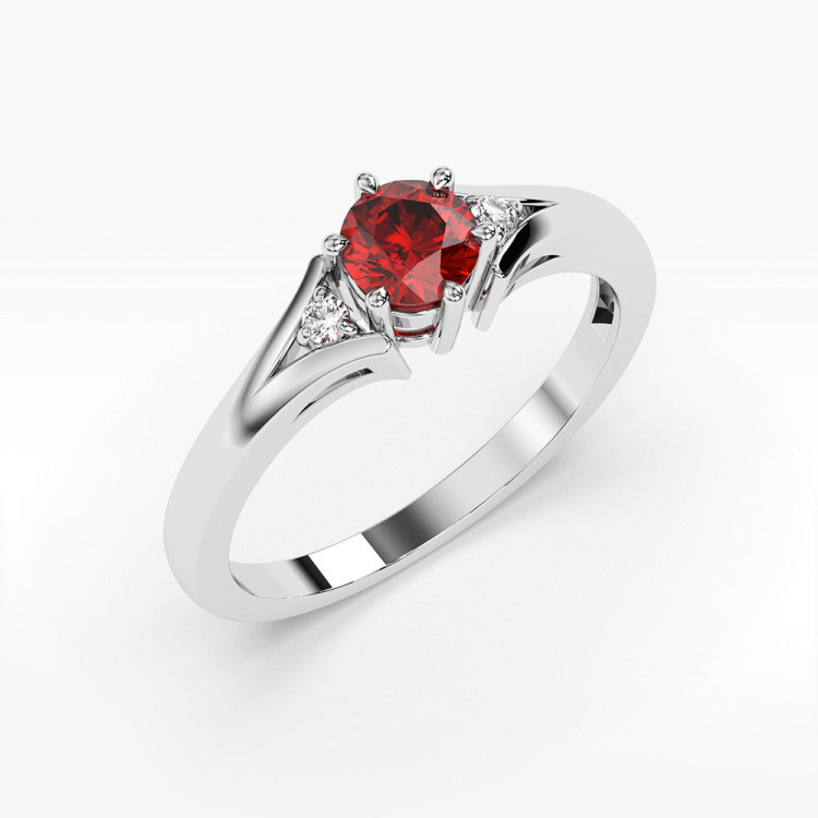 Złoty pierścionek z rubinem