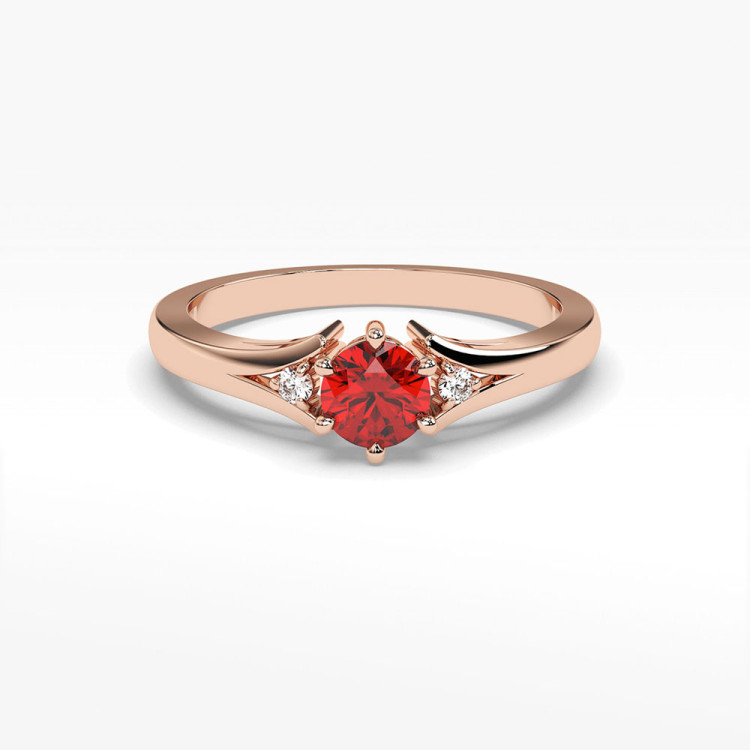 Złoty pierścionek z rubinem