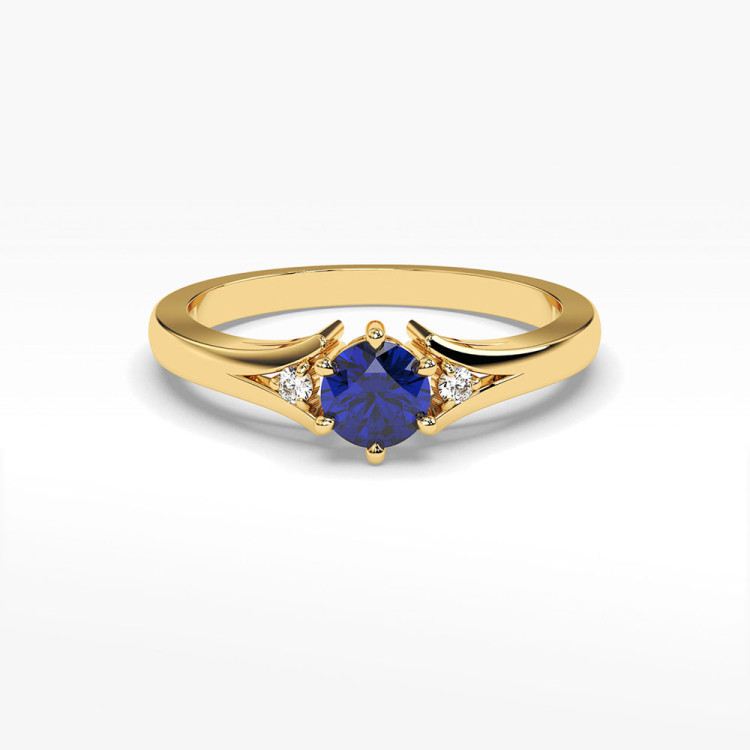 Złoty pierścionek z szafirem