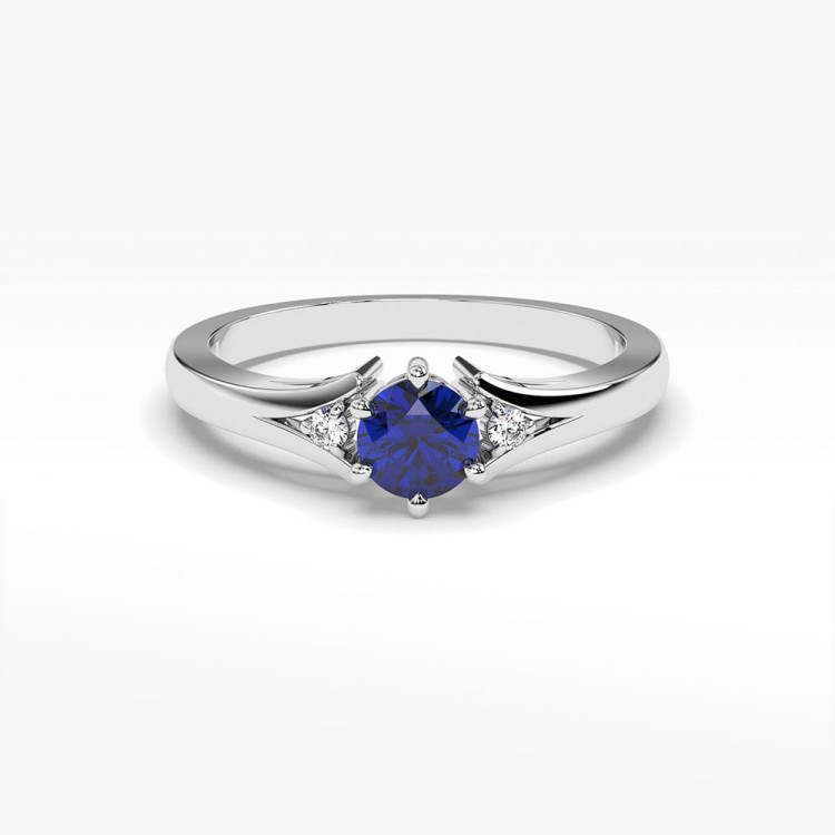 Złoty pierścionek z szafirem