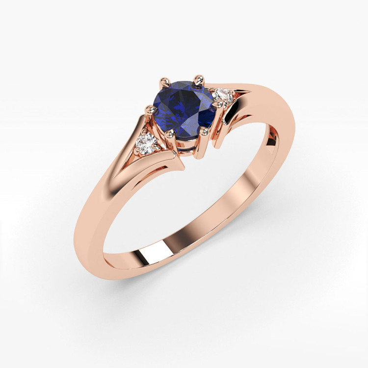 Złoty pierścionek z szafirem