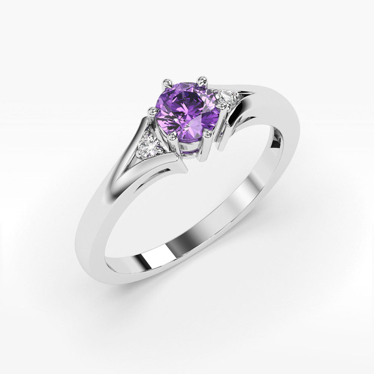 Złoty pierścionek z ametystem