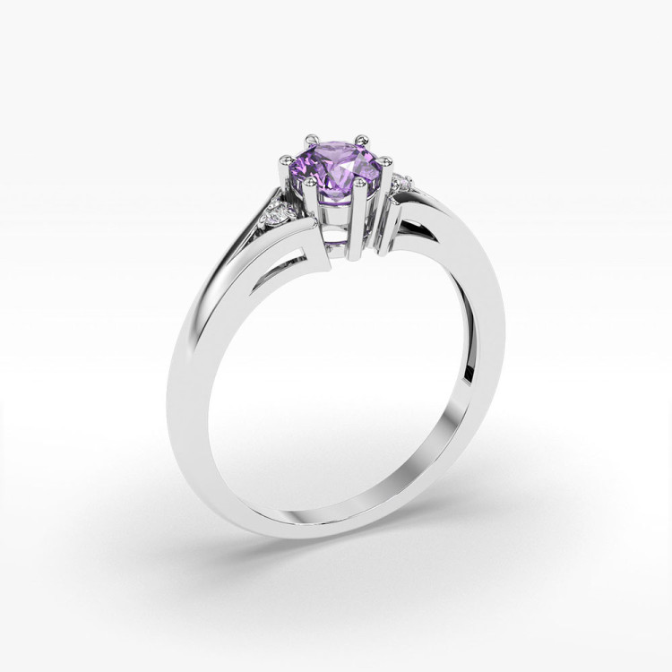 Złoty pierścionek z ametystem