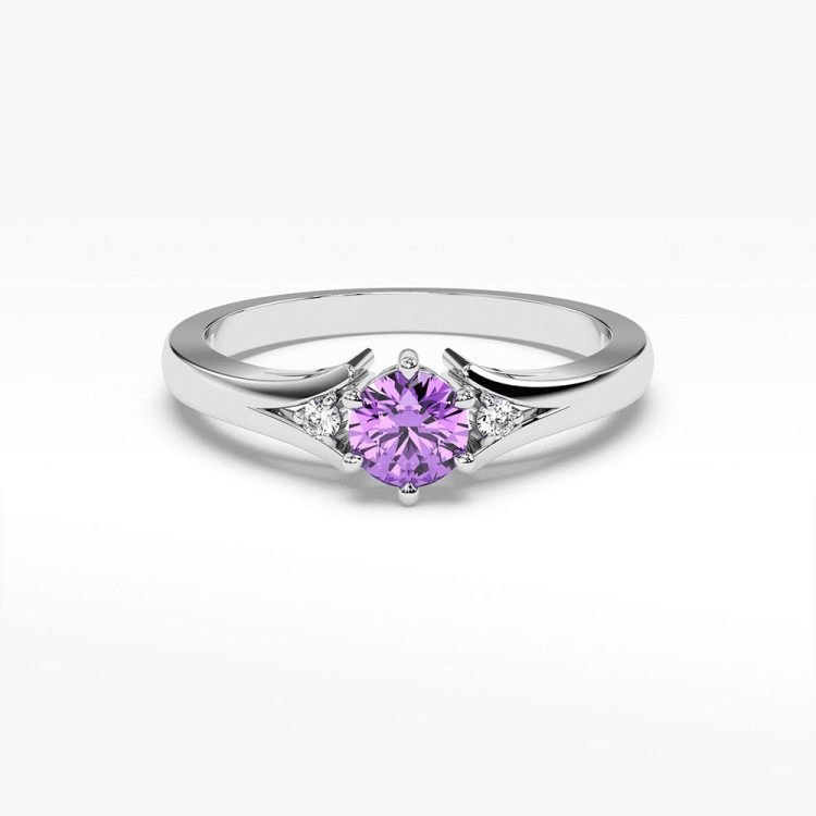 Złoty pierścionek z ametystem