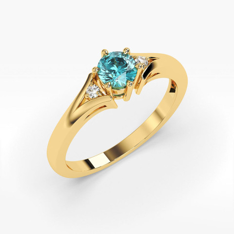 Złoty pierścionek z topazem