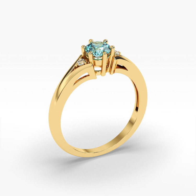 Złoty pierścionek z topazem