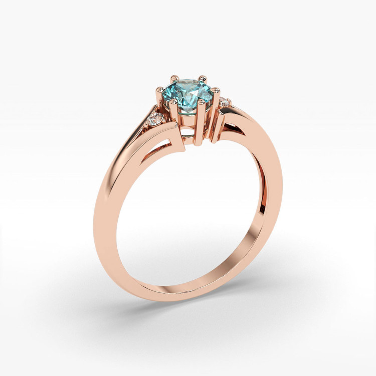 Złoty pierścionek z topazem