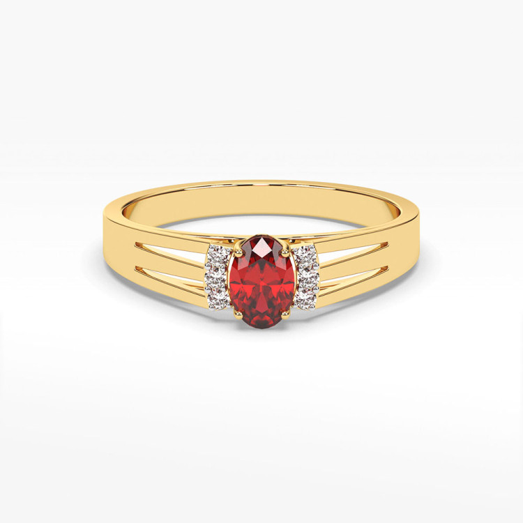 Złoty pierścionek z rubinem