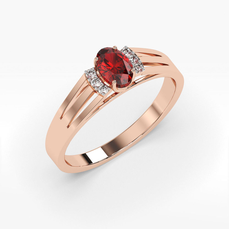 Złoty pierścionek z rubinem