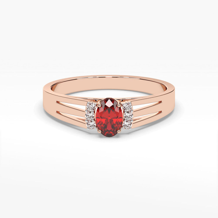 Złoty pierścionek z rubinem