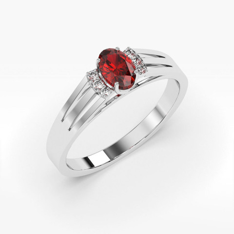 Złoty pierścionek z rubinem