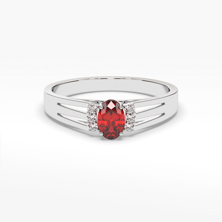 Złoty pierścionek z rubinem