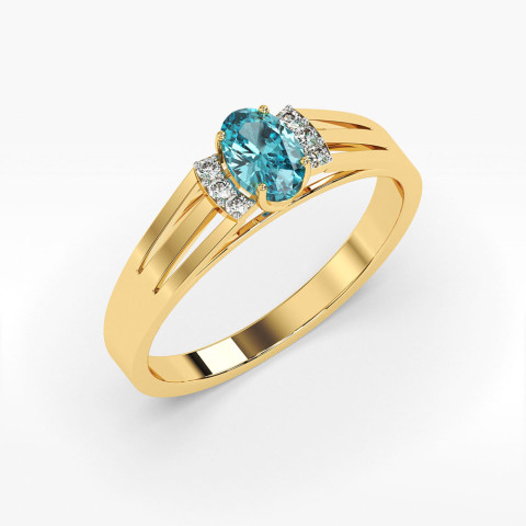 Złoty pierścionek z topazem