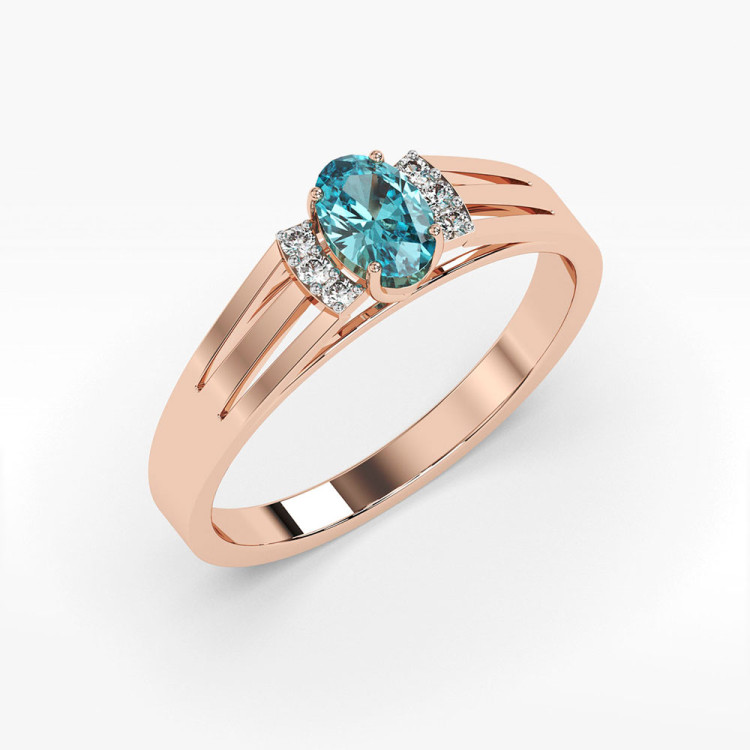 Złoty pierścionek z topazem