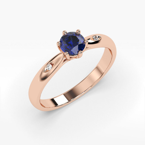 Pierścionek ze złota z szafirem i diamentami