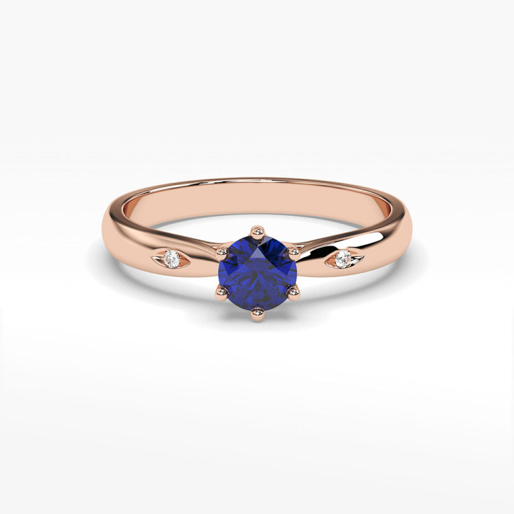 Pierścionek ze złota z szafirem i diamentami