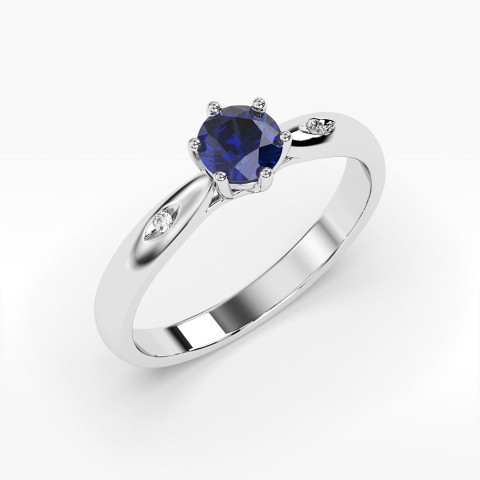 Pierścionek ze złota z szafirem i diamentami