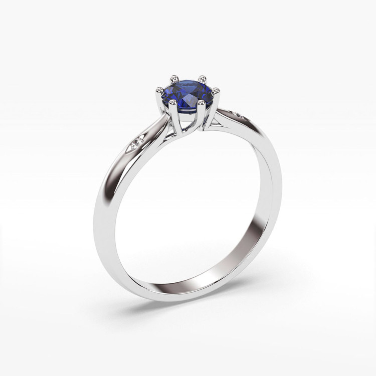 Pierścionek ze złota z szafirem i diamentami