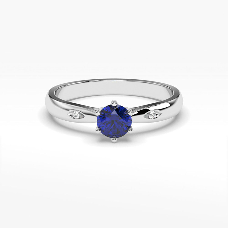 Pierścionek ze złota z szafirem i diamentami