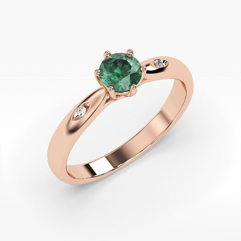 Pierścionek ze złota ze szmaragdem i diamentami