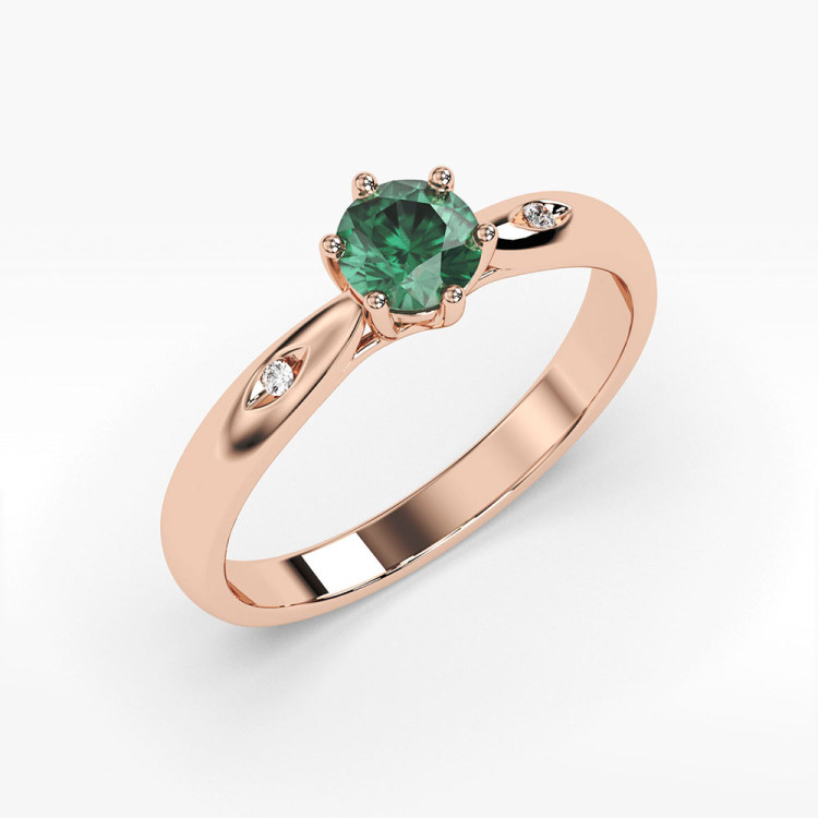 Pierścionek ze złota ze szmaragdem i diamentami