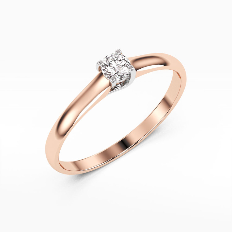 Pierścionek z różowego złota z diamentem
