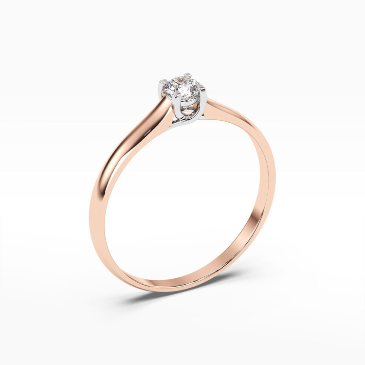 Pierścionek z różowego złota z diamentem