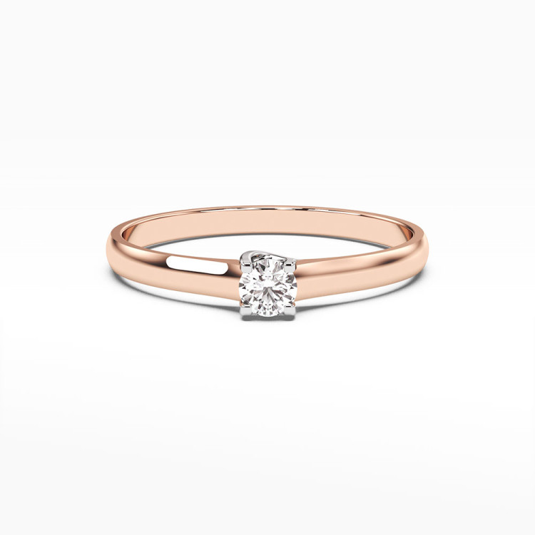 Pierścionek z różowego złota z diamentem