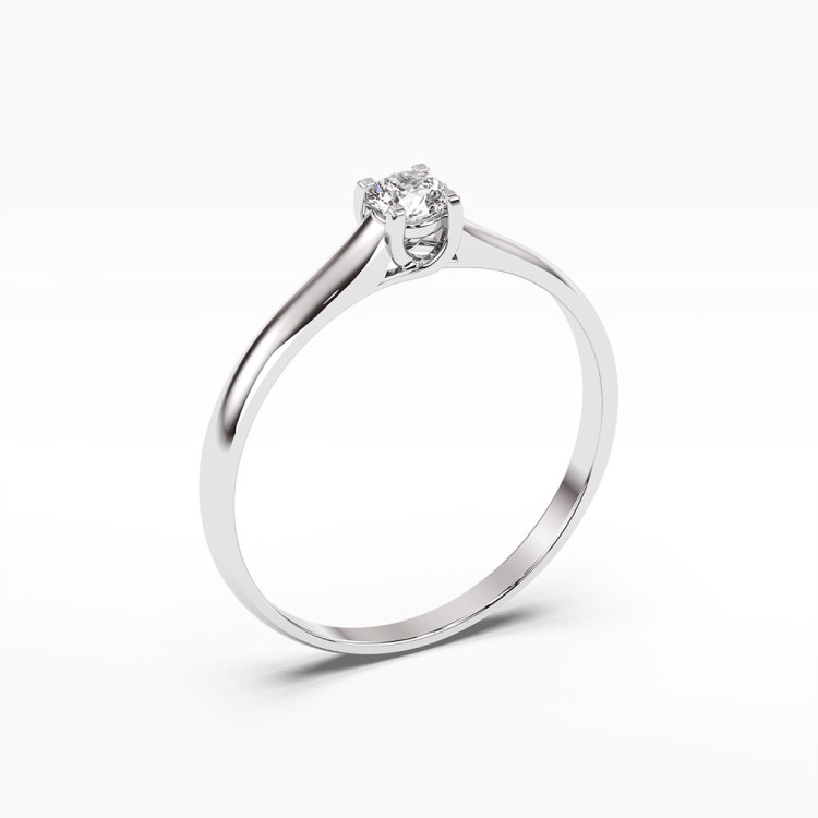 Pierścionek z białego złota z diamentem