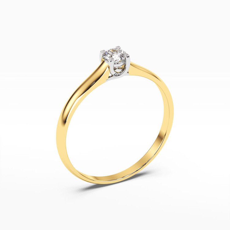 Złoty pierścionek z diamentem