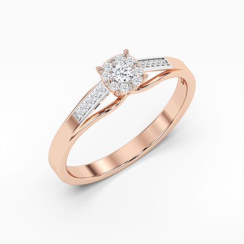 Pierścionek z różowego złota z diamentami