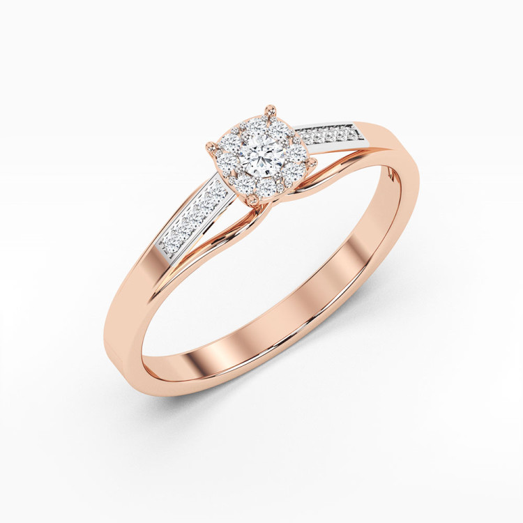 Pierścionek z różowego złota z diamentami