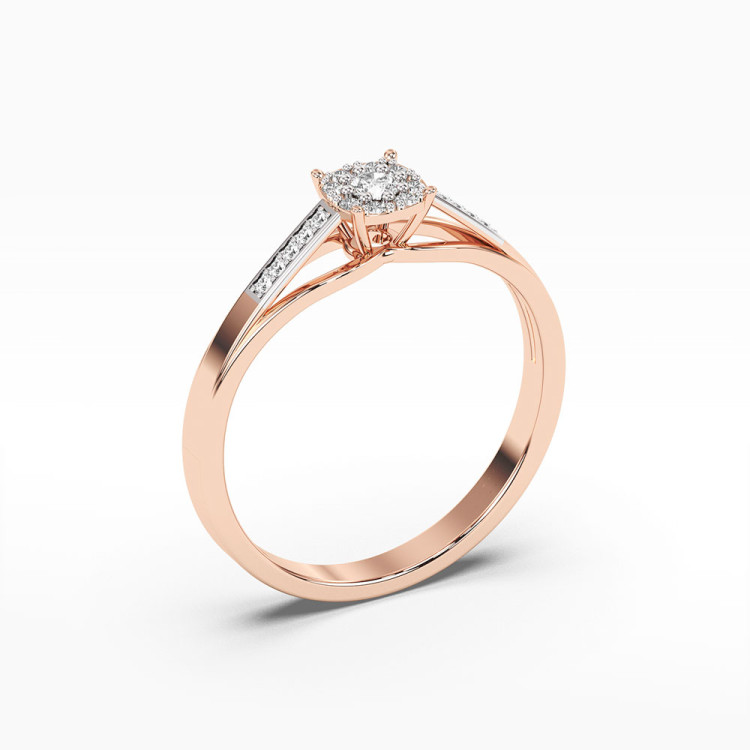 Pierścionek z różowego złota z diamentami