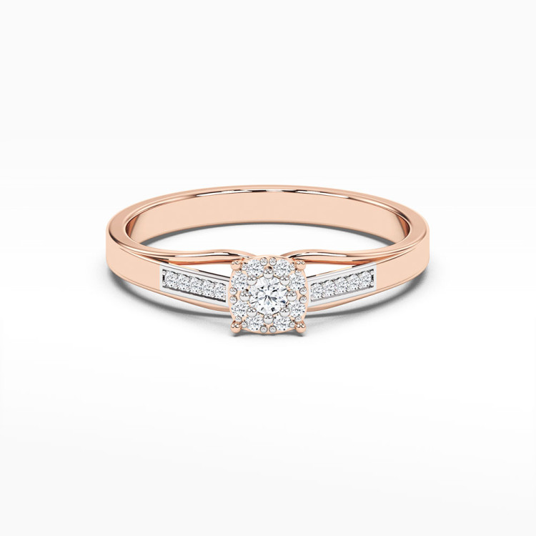Pierścionek z różowego złota z diamentami