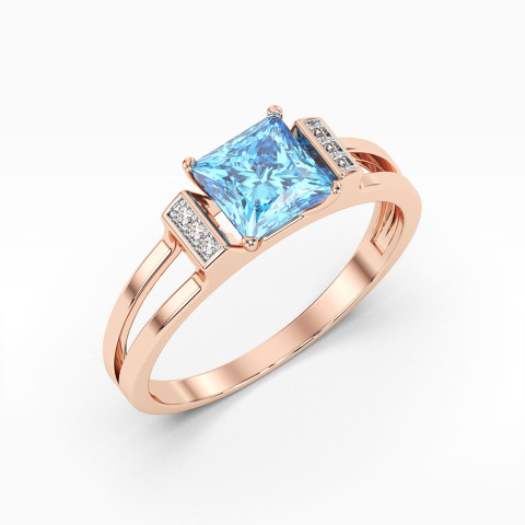 Pierścionek z topazem i diamentami