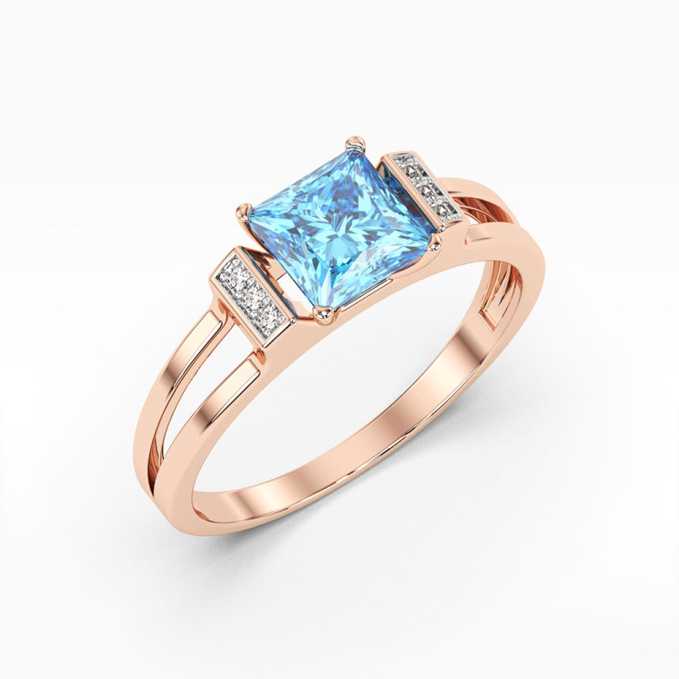 Pierścionek z topazem i diamentami