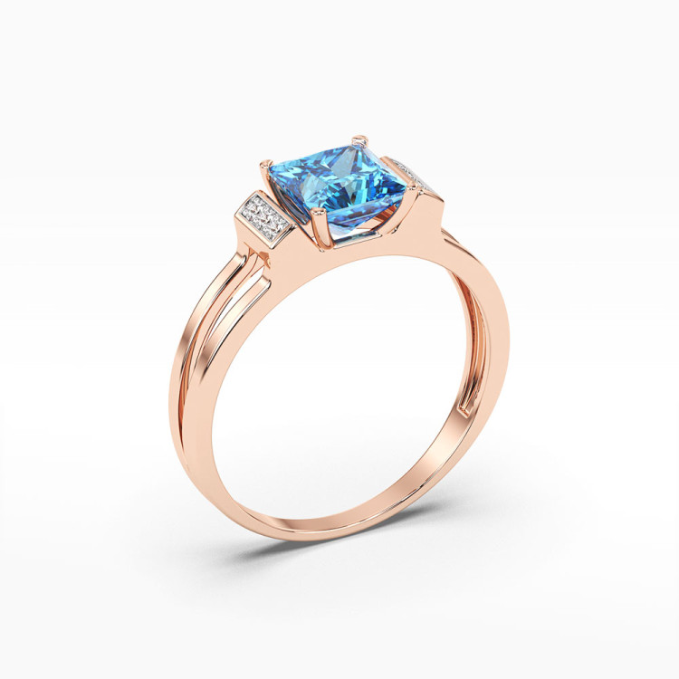 Pierścionek z topazem i diamentami