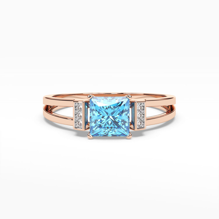 Pierścionek z topazem i diamentami