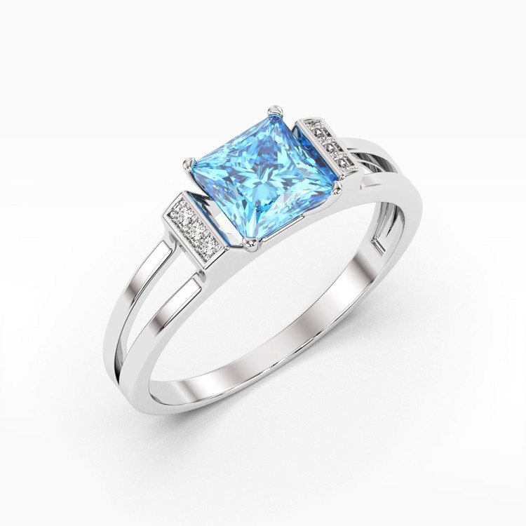 Pierścionek z topazem i diamentami