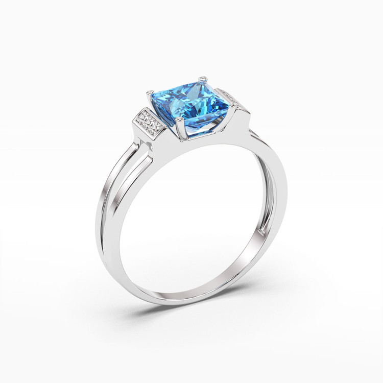 Pierścionek z topazem i diamentami