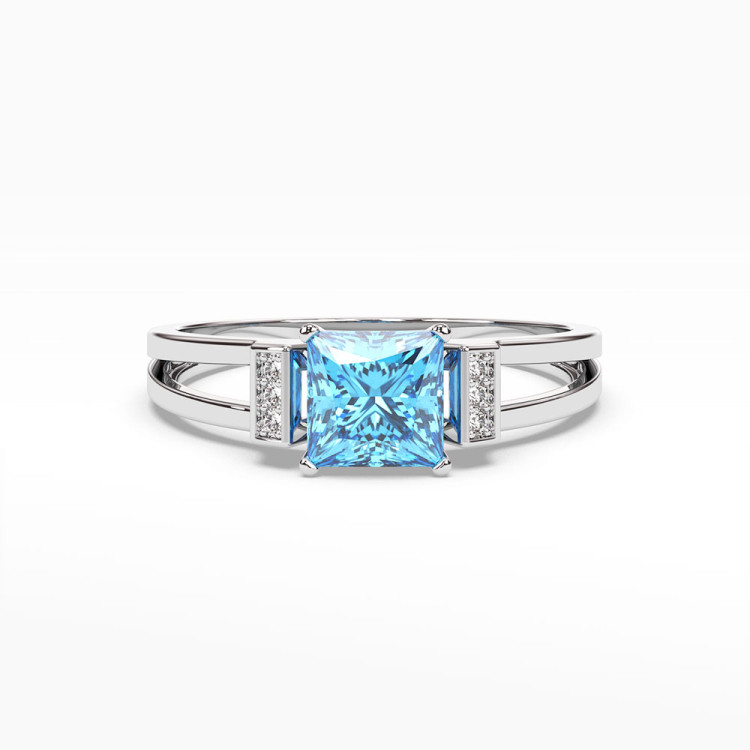 Pierścionek z topazem i diamentami