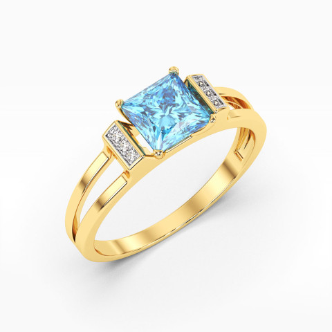 Pierścionek z topazem i diamentami