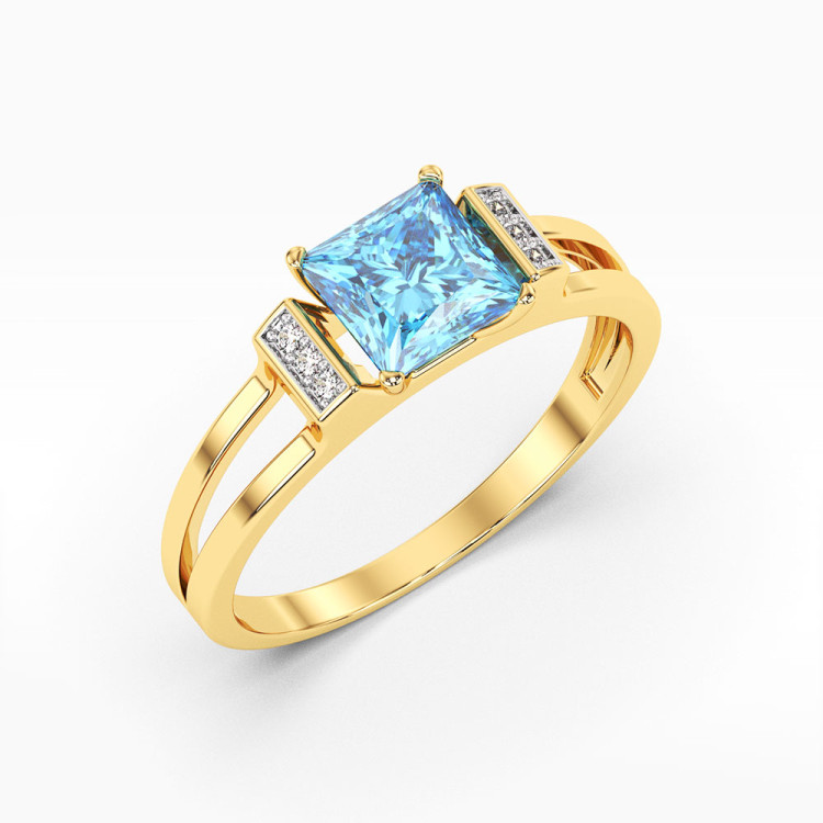 Pierścionek z topazem i diamentami