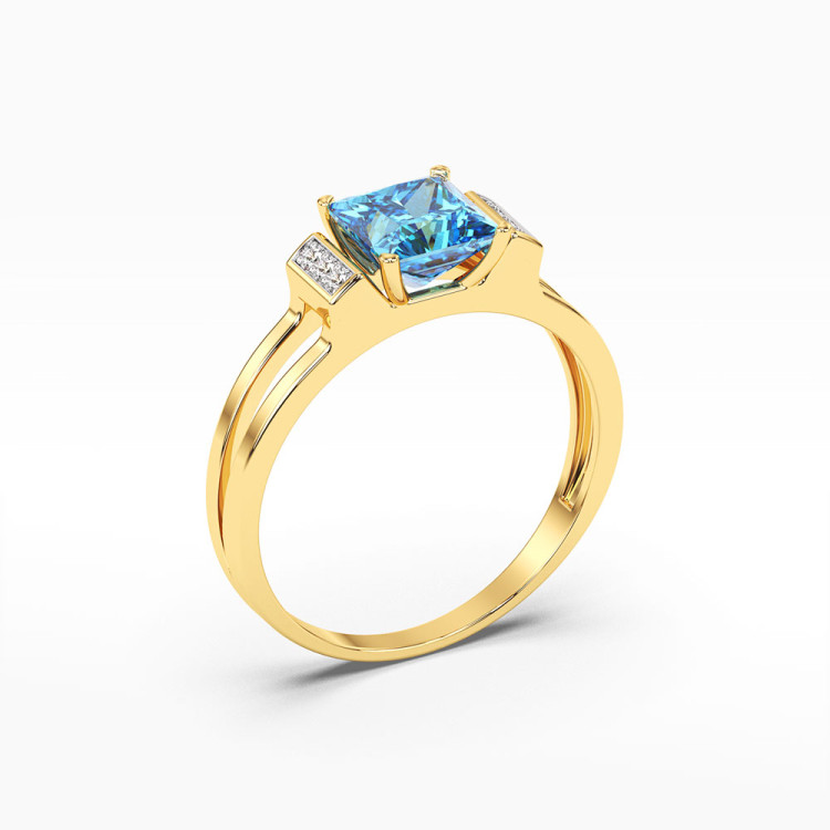 Pierścionek z topazem i diamentami