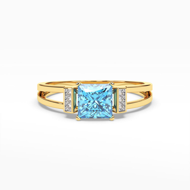 Pierścionek z topazem i diamentami