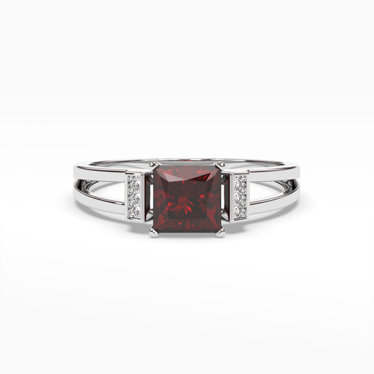 Pierścionek z granatem i diamentami